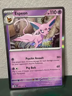 Espeon Prismatic Evolutions Holo Rare Pokemon TCG Scarlet & Violet Card 033/131 - Image 1