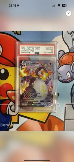 Pokemon TCG Charizard VMAX Shining Fates Holo Rare Card PSA 10 SV107/SV122 - Image 1
