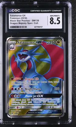 CGC 8.5 Salamence GX 2018 Black Star Promos SM139 Pokemon Card - Image 1