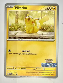 Pikachu SVP214 Illustration Contest 2024 Promo Pokemon Card SV BSP PTCG NM - Image 1