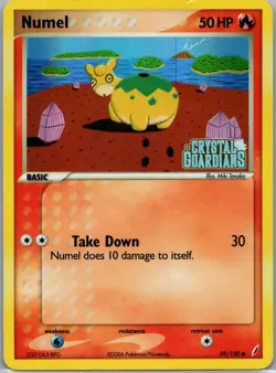 Pokemon Card - Numel Crystal Guardians Stamped 59/100 Common Reverse Holo - Image 1