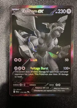 Pokemon Black Bolt Zekrom EX Secret Rare Card #172 NM- - Image 1