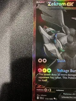 Pokemon Black Bolt Zekrom EX Secret Rare Card #172 NM- - Image 2