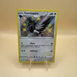 Pokemon TCG Corvisquire SV102/SV122 Holo Rare Shining Fates Card -NM - Image 1
