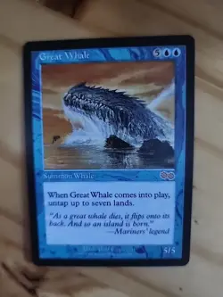 MTG Great Whale Urza's Saga Rare Near Mint Condition - Image 1