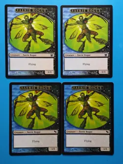 MTG 4x Faerie Rogue Token x4 NM Shadowmoor Blue Black Magic Playset - Image 1