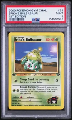 2000 POKEMON GYM CHALLENGE 1ST ED #39 ERIKA'S BULBASAUR PSA 9 - Image 1