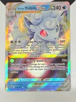 POKEMON TCG ALOLAN VULPIX V STAR 034/195 SILVER TEMPEST MINT PACK TO SLEEVE - Image 1