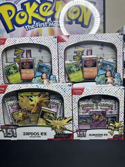 Pokemon TCG Scarlet & Violet 151 Zapdos EX, Alakazam Ex, Poster Collections X 4 - Image 1