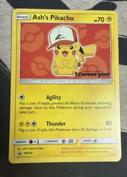 Pokemon Ash's Pikachu SM109 Movie Exclusive Black Star Promo (LP) - Image 1