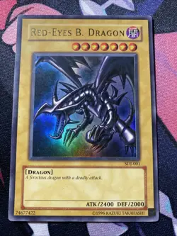 Yu-Gi-Oh Red-Eyes Black Dragon SDJ-001 Unlimited Edition Holo Rare MP - Image 1