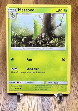 Metapod 2/147 Burning Shadows Non Holo Uncommon Pokemon Card NM - Image 1
