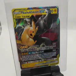 Pokemon Pikachu & Zekrom GX TCG Sun & Moon Team Up Holo Ultra Rare Card 33/181 - Image 1
