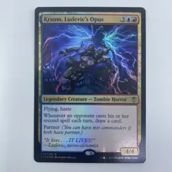 MTG Kraum Ludevic’s Opus FOIL Commander 2016 LP Mythic Rare Partner Card - Image 1