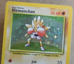 Hitmonchan 7/102 Rare Holo Base Set Pokemon Scratches Front See Pics Card MP/HP - Image 2