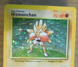 Hitmonchan 7/102 Rare Holo Base Set Pokemon Scratches Front See Pics Card MP/HP - Image 4