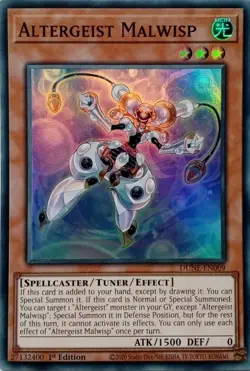 DUNE-EN009 ALTERGEIST MALWISP SUPER RARE 1ST EDITION YuGiOh CARD - Image 1