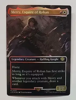 MTG LORD OF THE RINGS MERRY ESQUIRE OF ROHAN LTR 0437 RARE FOIL UNIVERSES BEYOND - Image 1