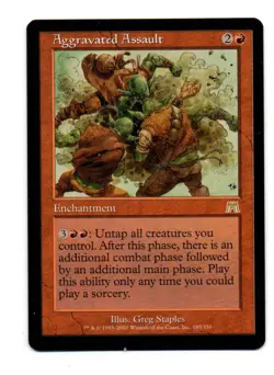 MTG Aggravated Assault X1 Onslaught edition rare - Image 1