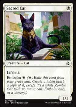 Mint/Near-Mint, English - 1 x MTG Sacred Cat - Foil Amonkhet - Image 1
