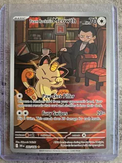 Pokemon TCG Team Rockets Meowth & Giovanni Cosmos Special Illustraition Rare - Image 1