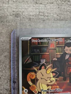 Pokemon TCG Team Rockets Meowth & Giovanni Cosmos Special Illustraition Rare - Image 3