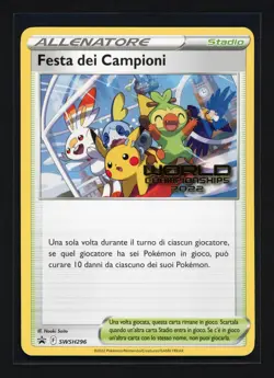 Pokemon Champions Festival Promo SWSH296 World Championships 2022 ITALIAN NM - Image 1
