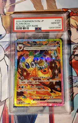FLAREON EX PSA 10 2024 POKEMON SV8A JP #202/187 SPECIAL ART RARE SAR 4777 - Image 1