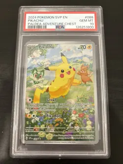 2024 Pokemon Pikachu Paldea Adventure Chest 088 Graded PSA 10 Gem Mint - Image 1