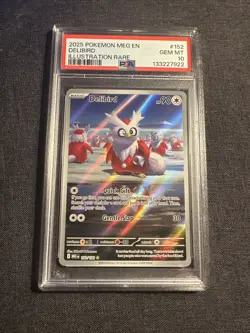 Pokemon Psa 10 Delibird 152/132 Me01: Mega Evolution Holo - Image 1
