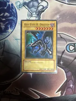 (AY) Yugioh Red-Eyes Black Dragon SDJ-001 Unlimited Edition Holo Yu-Gi-Oh! MP - Image 1
