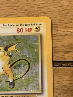 Pokemon TCG Raichu Base Set Holo Rare Card 14/102 - Image 3