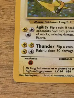 Pokemon TCG Raichu Base Set Holo Rare Card 14/102 - Image 5