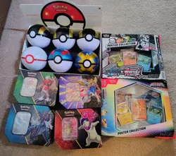 Pokemon TCG Lot (10 Promo Cards, 10 Tins, 2 Posters) NO BOOSTER PACKS - Image 1