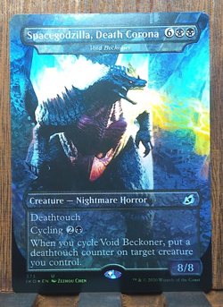MTG💀 Spacegodzilla, Death Corona BORDERLESS FOIL Ikoria: Lair of Behemoths NM💀 - Image 1