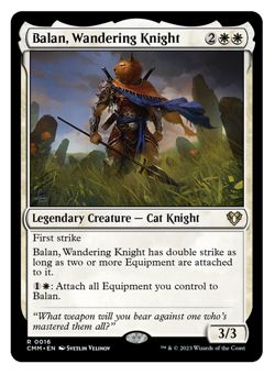 MTG - Balan, Wandering Knight - Rare Cat Knight - Commander Masters (CMM) - NM - Image 1