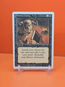⚫⚫⚫ 1994 Magic The Gathering DEMONIC TUTOR REVISED 3RD EDITION HEAVY PLAYED - Image 1
