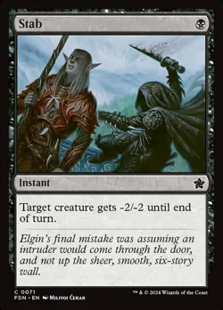 Near Mint, English - 4 x MTG Stab - Foil Magic: The Gathering Foundations - Image 1