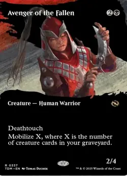 Near Mint, English - 1 x MTG Avenger of the Fallen - Borderless Tarkir: Dragonst - Image 1