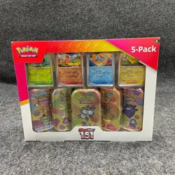 POKEMON TCG: Scarlet & Violet 151 Mini Tins 5 Pack, Sealed Box is Worn - Image 1