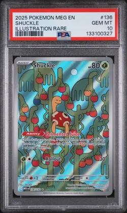 2025 POKEMON MEG EN-MEGA EVOLUTION ILLUSTRATION RARE #136 SHUCKLE PSA 10 - Image 1