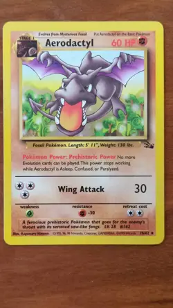 Aerodactyl 16/62 Fossil Regular Rare Pokemon TCG Vintage LP-NM - Image 4