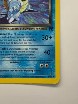Pokemon Team Rocket, Dark Blastoise, Rare, Holo, 3/82, HP - DMG - Image 5