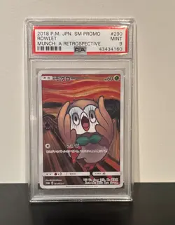 Pokemon 2018 Munch Full-Art Rowlet Retrospective Promo Japanese, 290/Sm-p, PSA 9 - Image 2