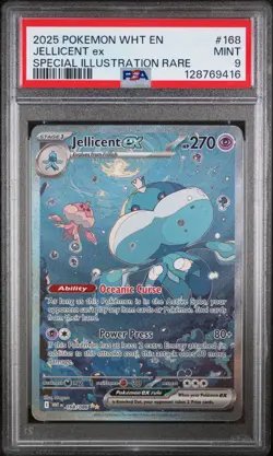 Pokemon PSA 9 Jellicent EX Special Illustration Rare White Flare 168/086 2025 - Image 1