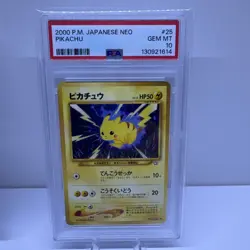 Japanese Pokemon Neo Genesis 2000 - Pikachu 025 - PSA 10 - Image 1