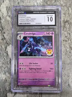 2024 POKEMON PALDEAN FATES POKEMON DAY PROMO CERULEDGE CGC 10 GEM MINT 40/91 - Image 1