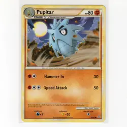 Pokemon TCG Pupitar 39/95 HGSS Unleashed Regular Uncommon Card EN-LP 2010 - Image 1