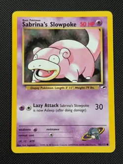 Sabrina's Slowpoke 95/132 REGULAR Pokemon Card WOTC Gym Heroes Common - Image 1