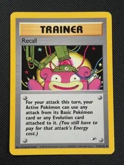Recall 116/132 REGULAR Pokemon Card WOTC Gym Heroes Uncommon - Image 1